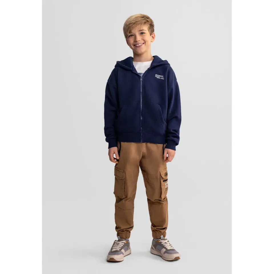 Minoti 44808 zip hoodie lilla marine 2-pak