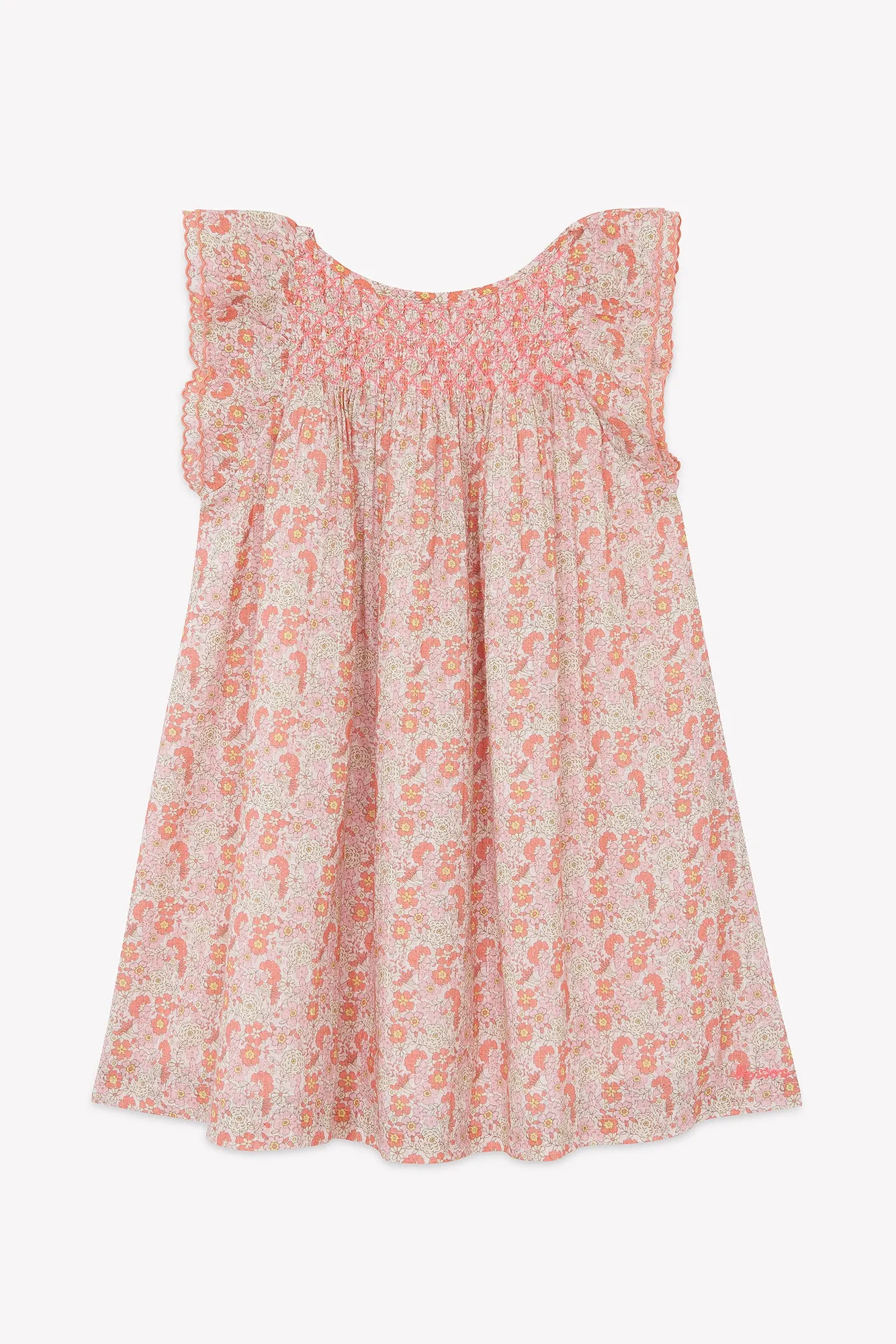 Bonton Léna Vintage Rose kjole rosa blomstret bomuld