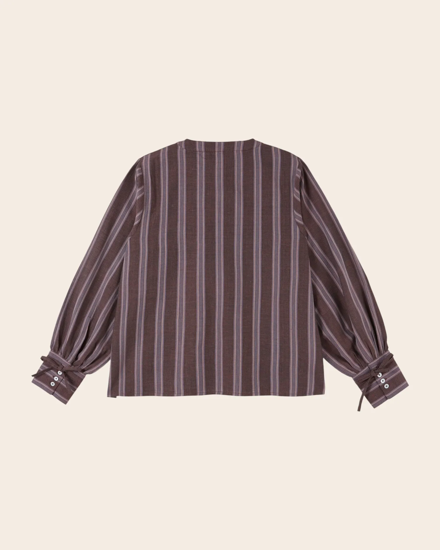 Emile et Ida Erine bluse lilla stribet khadi bomuld