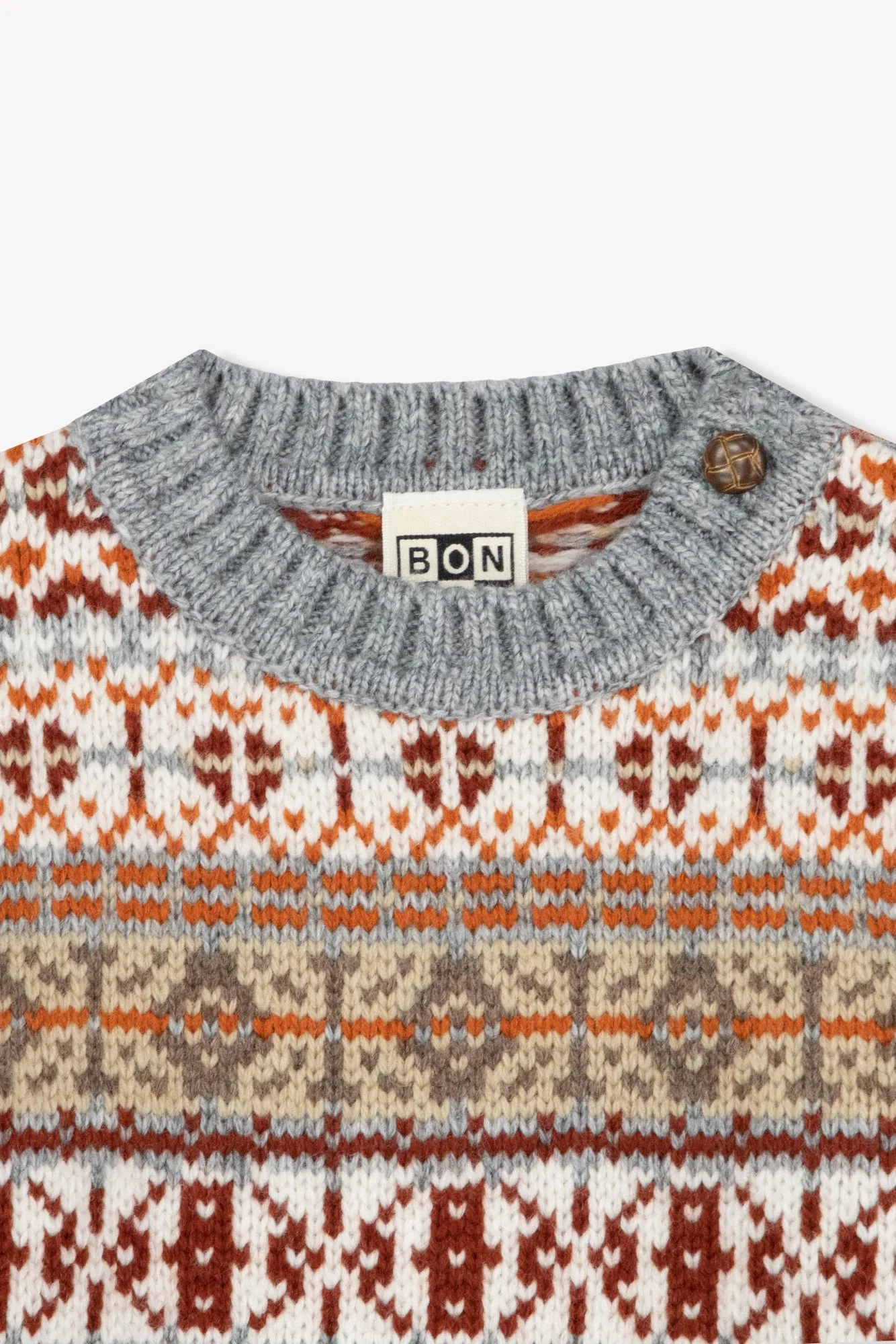 Bonton Maylon strik chestnut jacquard uld
