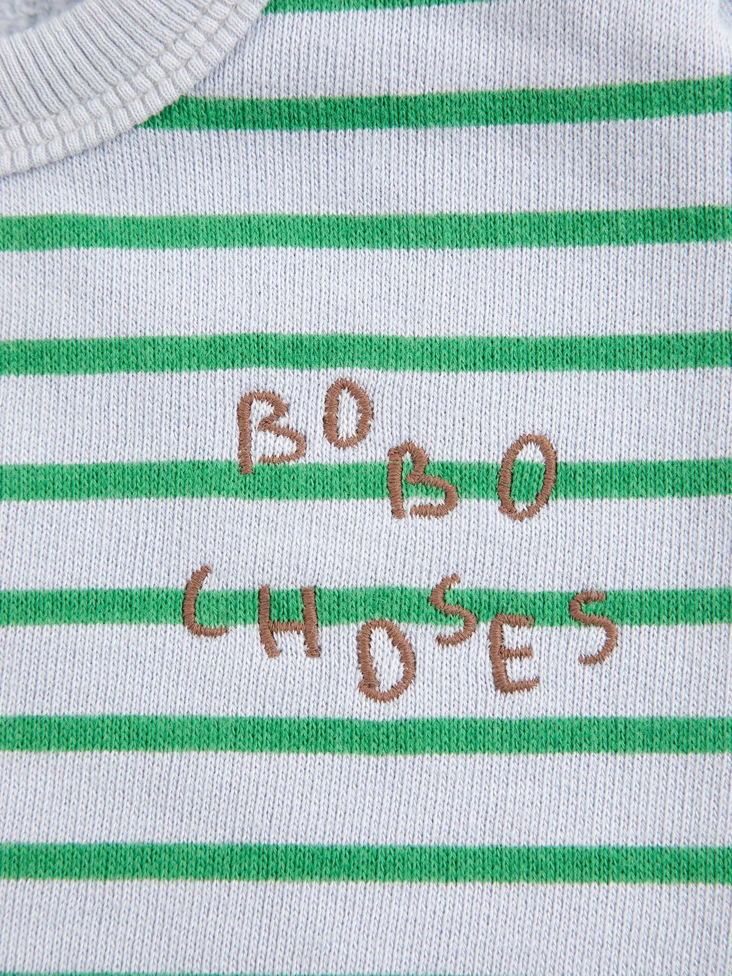 Bobo Choses All About Monsters stripes sweatshirt lysegrå