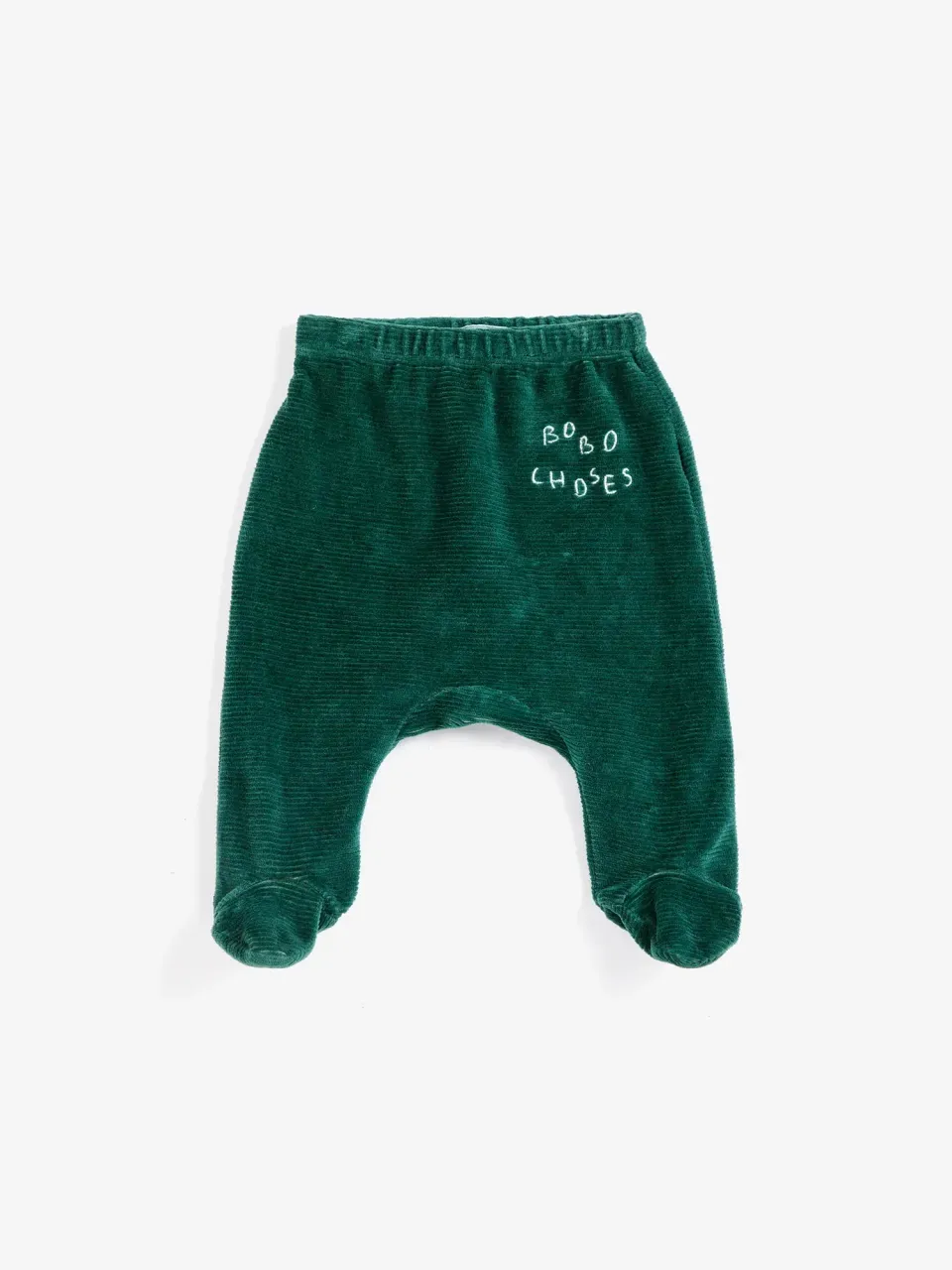 Bobo Choses All About Monsters leggings med fod grøn 3M velour