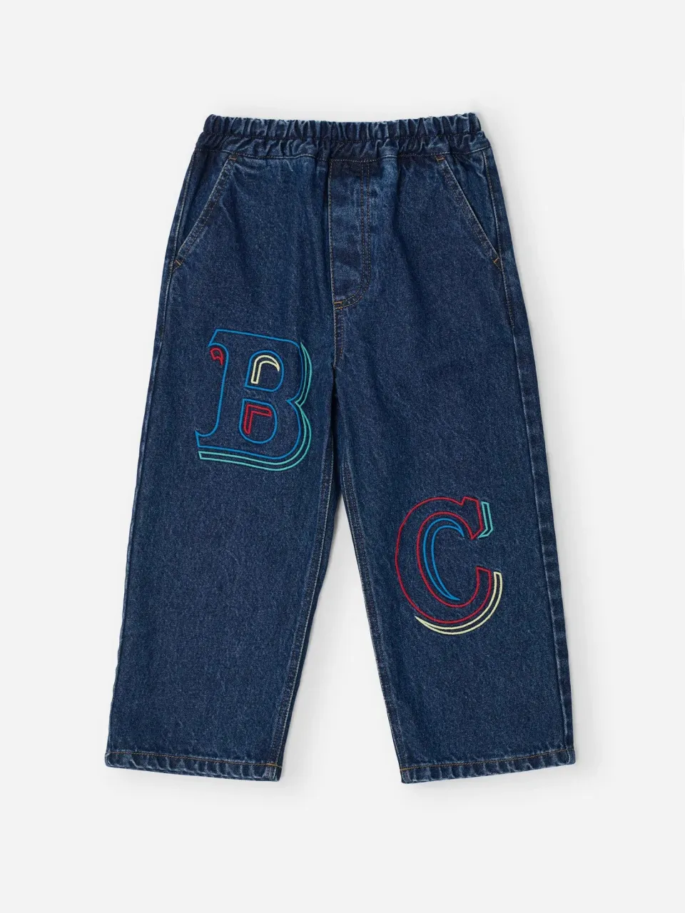 Bobo Choses Embossed denimbukser midnight blue økologisk bomuld