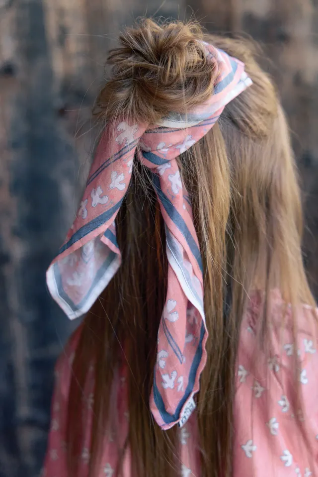 Bonton Little Birdy tørklæde rosa bomuld