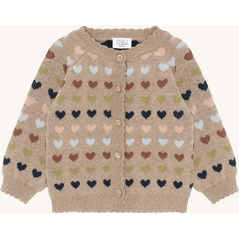 Hust & Claire HCCilja cardigan Biscuit hjerte