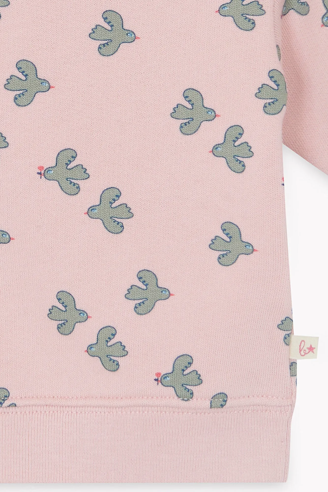 Bonton Lys Birdy sweatshirt fugle rosa baby