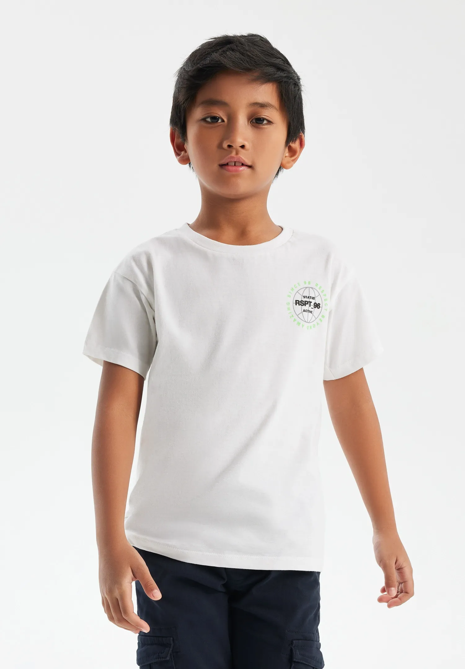 Minoti 38334 t-shirt hvid bomuld med rundhals