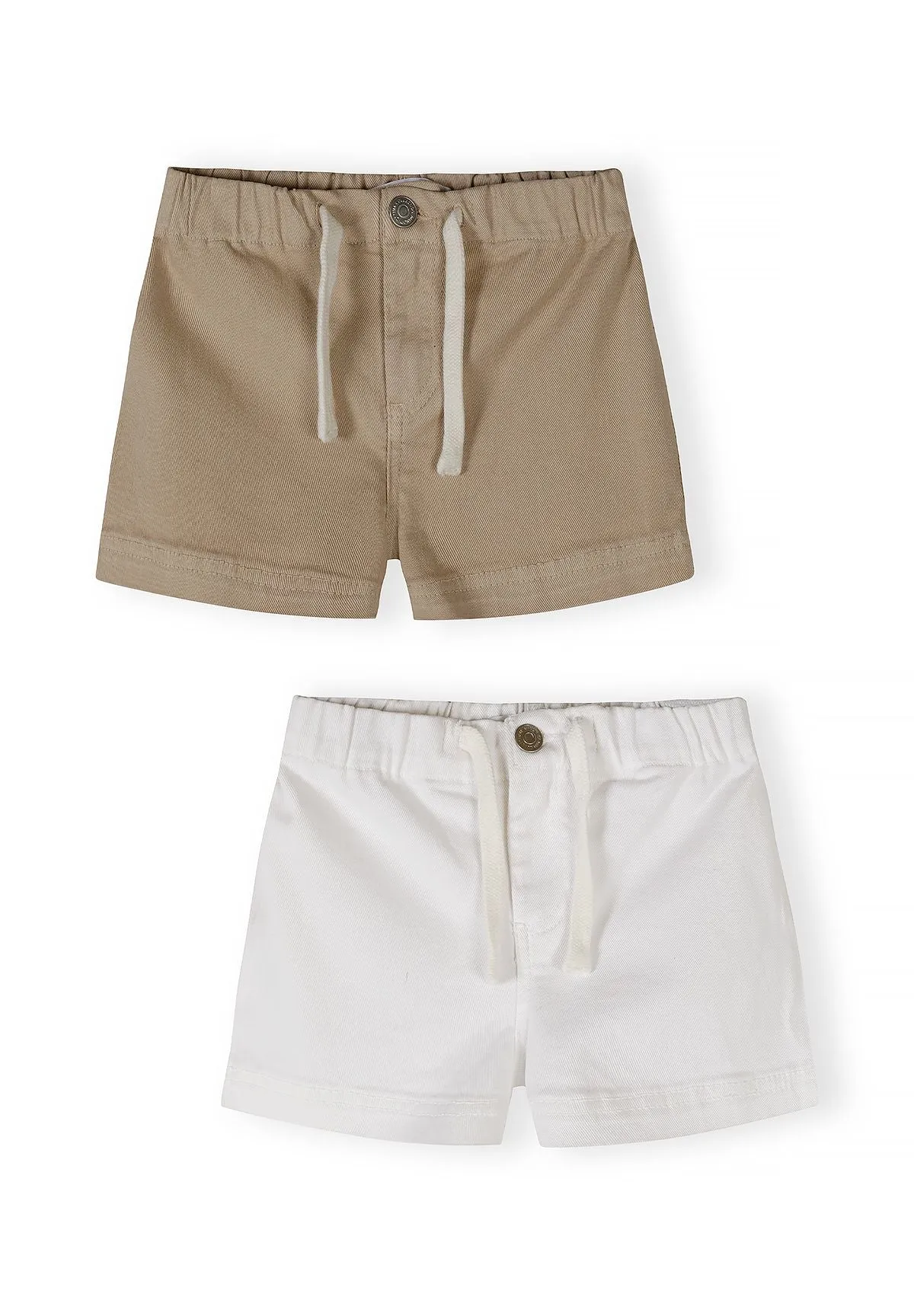 Minoti 44922 shorts hvid beige 2-pak til piger