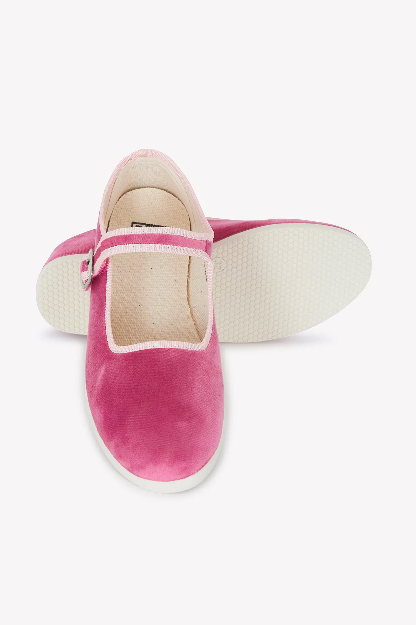 Bonton Jane Faroe ballerinasko rosa velour velcro