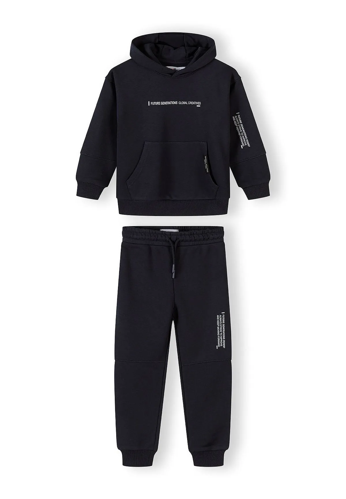 Minoti joggingdragt sort bomuld 104-172 hoodie