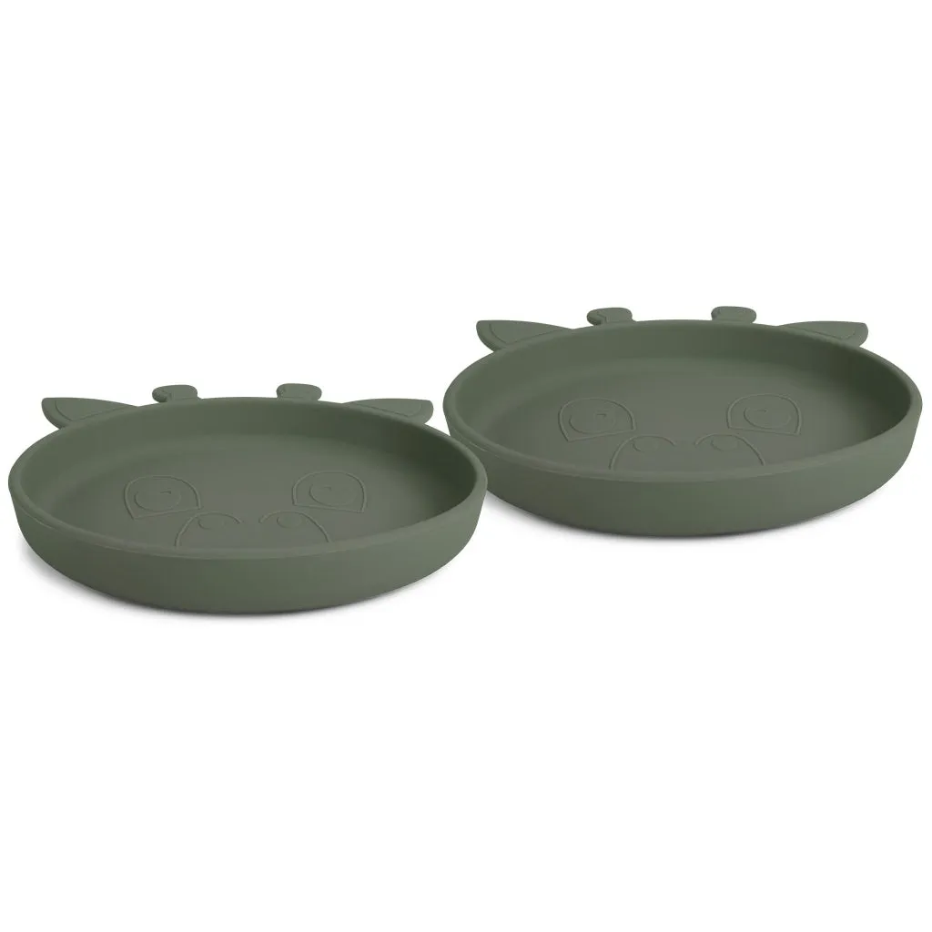nuuroo Akila silikone tallerken Dusty green 2 stk