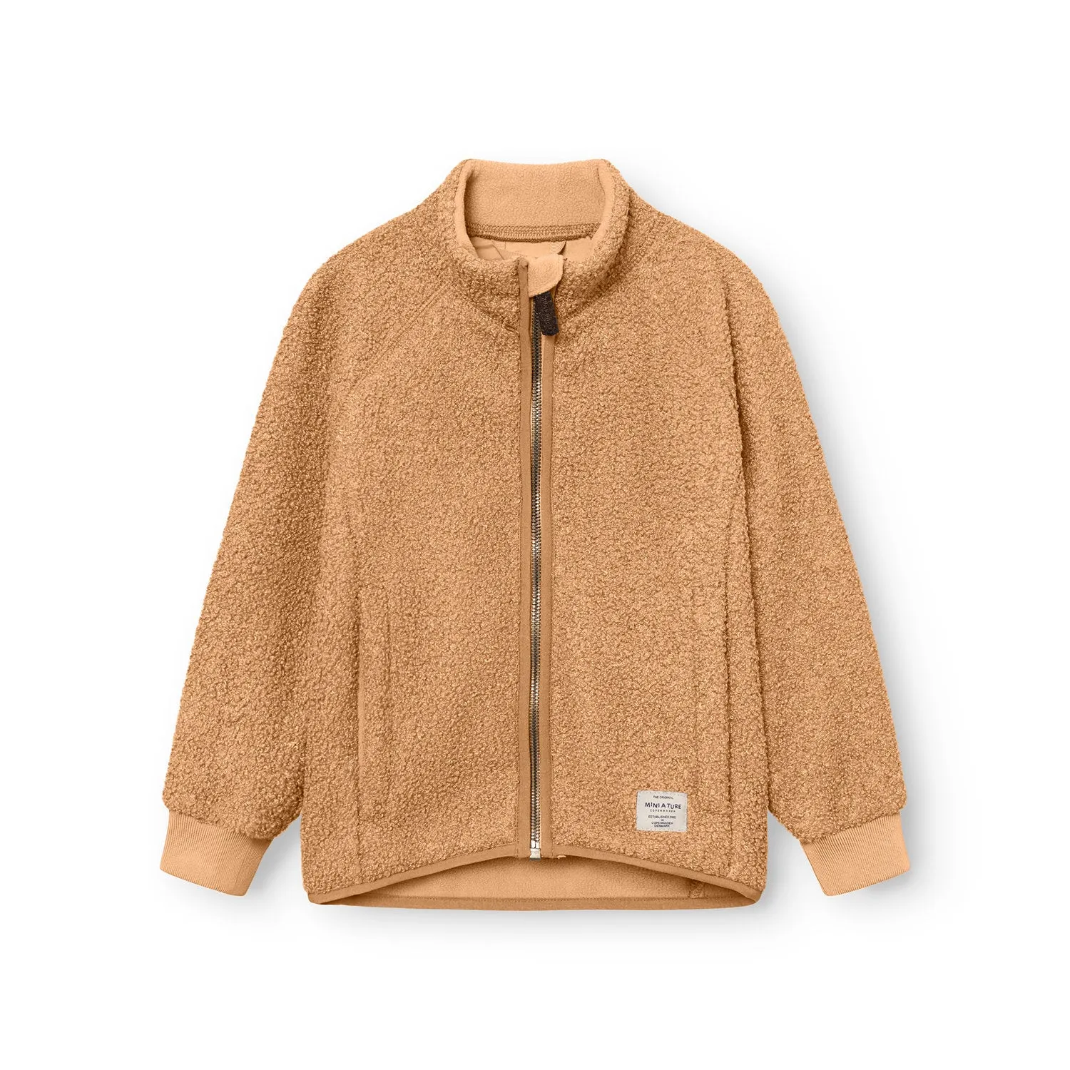 MINI A TURE Cedric teddyfleece jakke Grey Brown varm