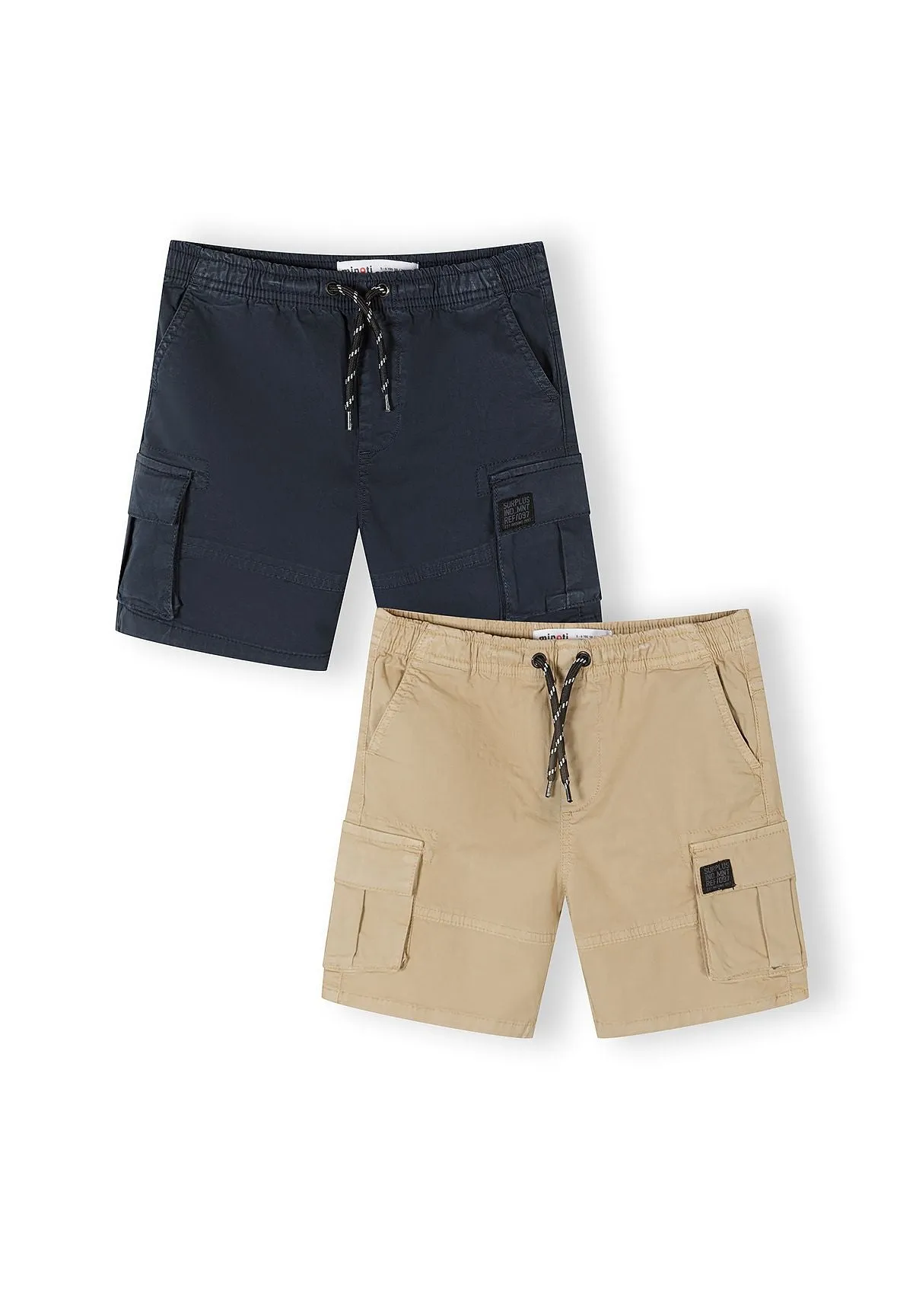Minoti 44933 cargoshorts 2-pak marine beige