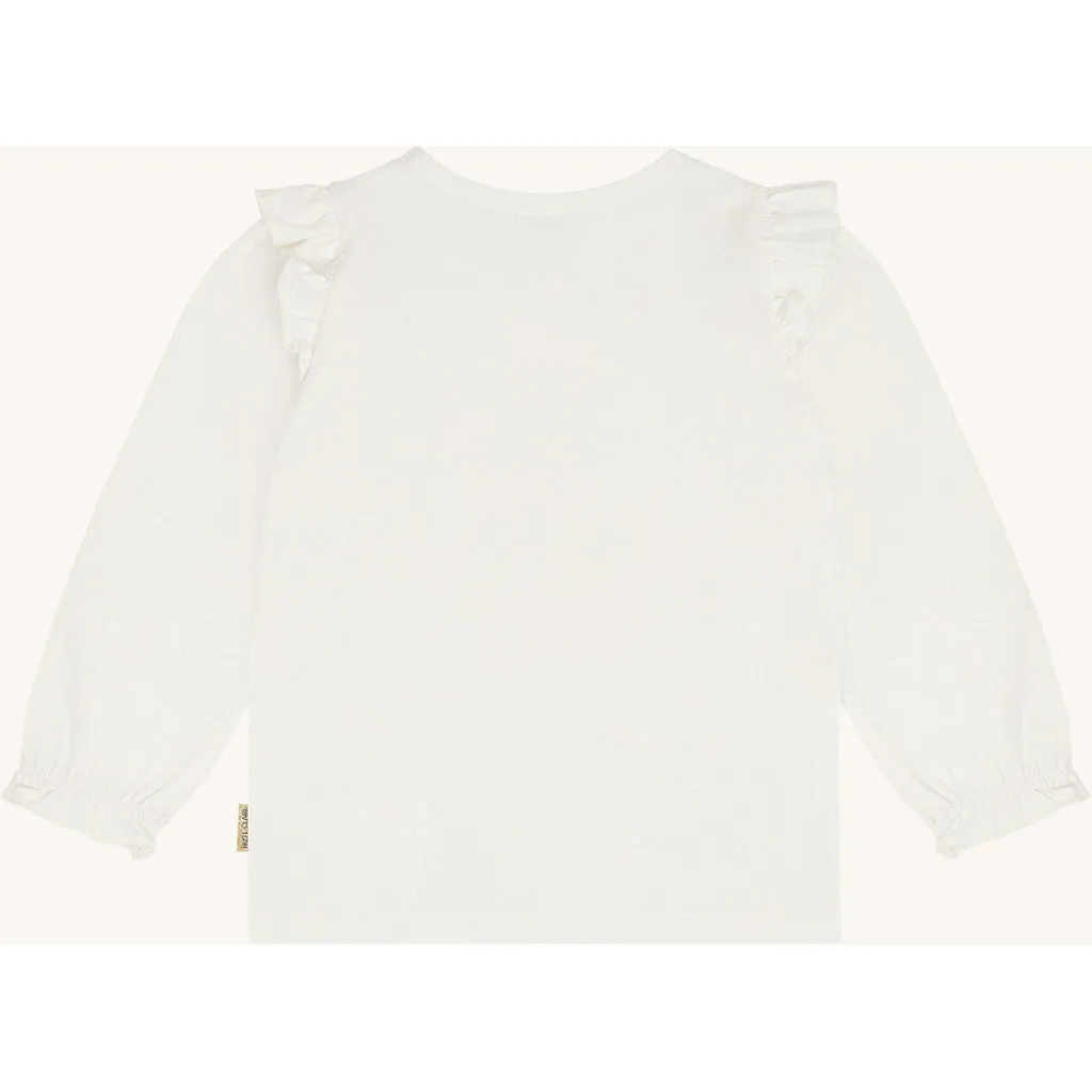 Hust & Claire Alma Fox langærmet t-shirt ivory glimmer