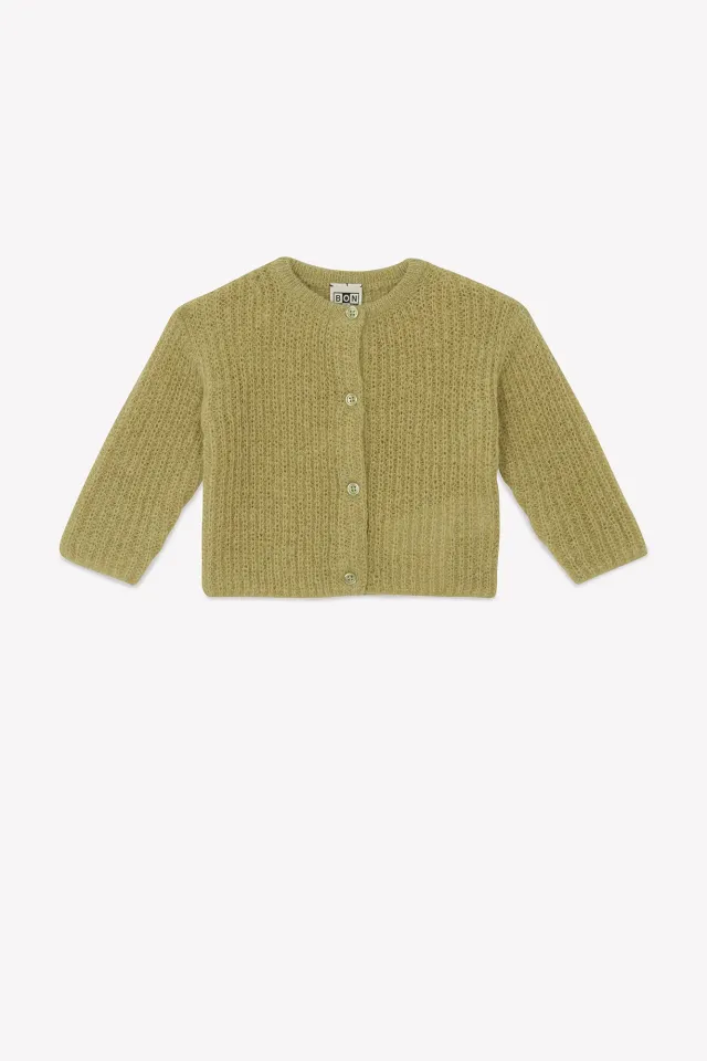 Bonton Mizbeth cardigan strik grøn knapper