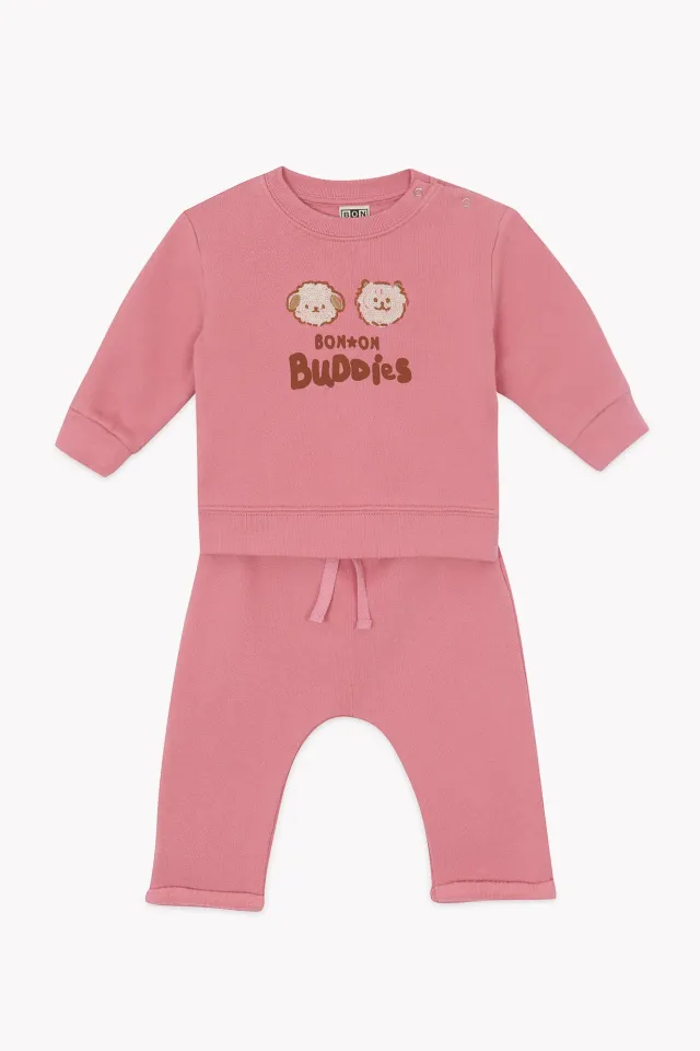 Bonton Buddies sæt til baby lyserød bomuld